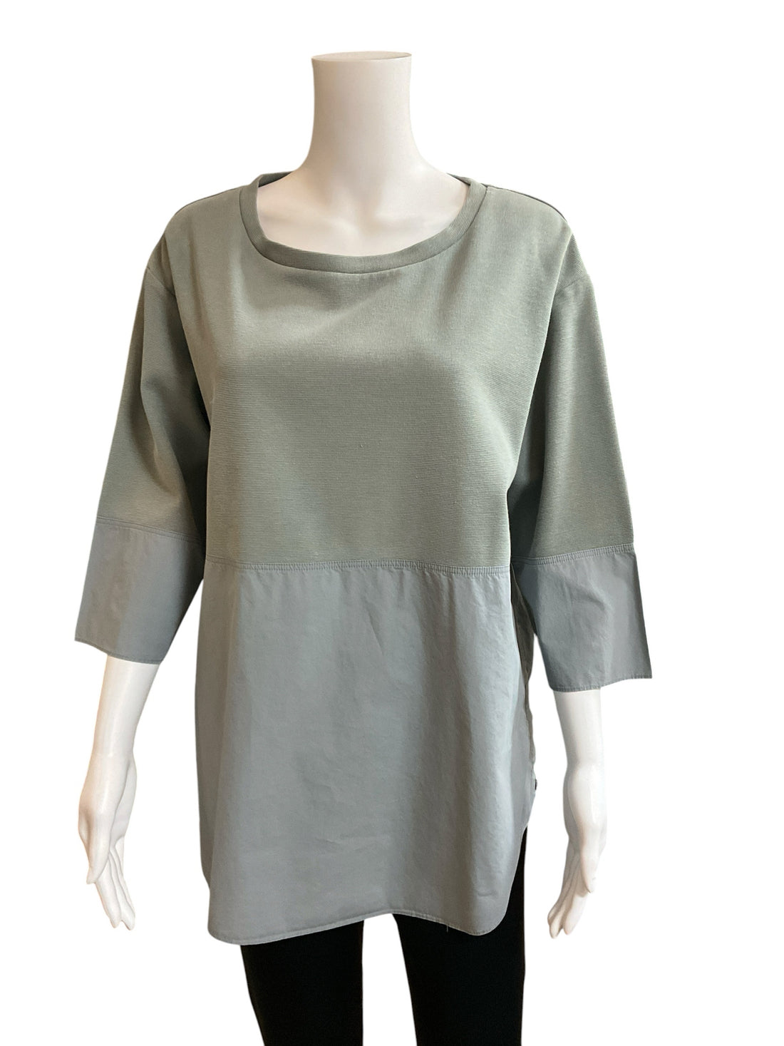 COS Minimalist 3/4 Sleeve Top Sage Green | Size Medium