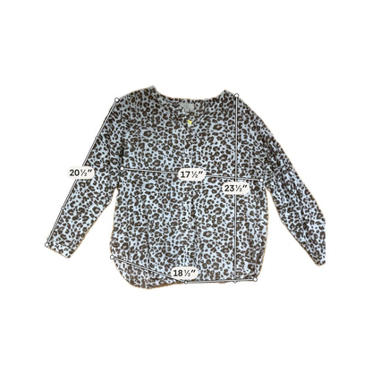 LOFT Outlet Petite Leopard Print Blouse | Size MP | 100% Cotton Animal Print Top