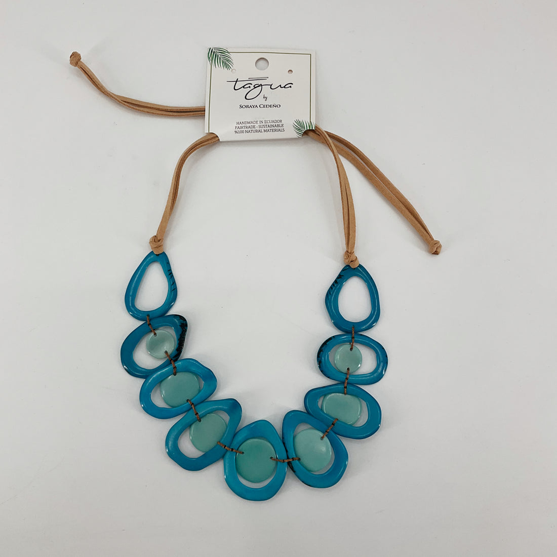 Soraya Cedeño Tagua Statement Necklace Handmade Ecuador Fair Trade Turquoise