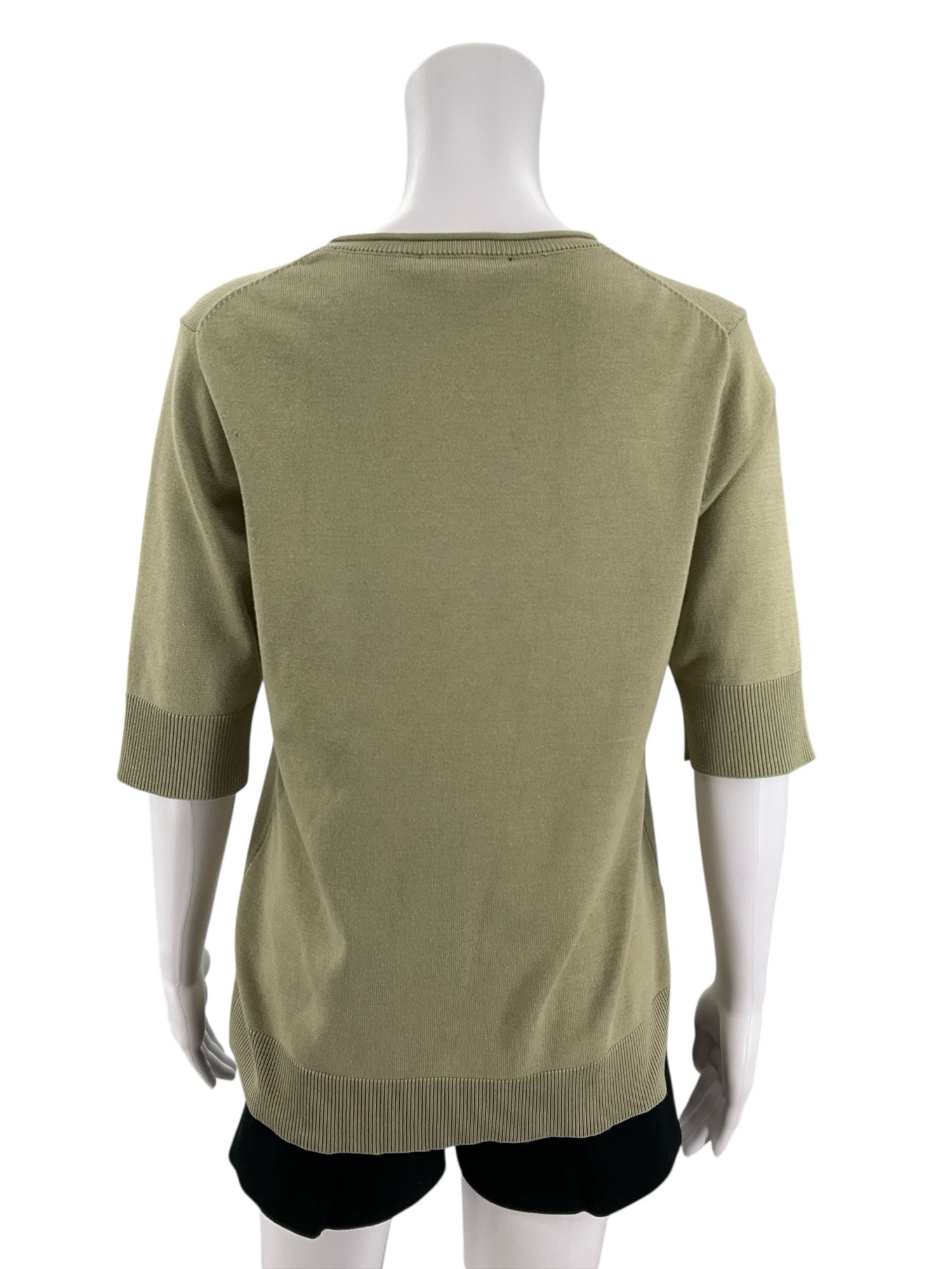 Cable &amp;amp; Gauge Cable &amp; Gauge Sage Green Ribbed Cuff Knit Top Size Large