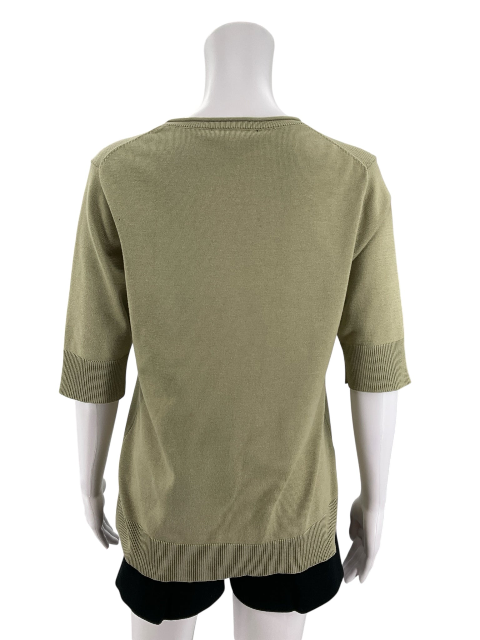 Cable &amp;amp; Gauge Cable &amp; Gauge Sage Green Ribbed Cuff Knit Top Size Large