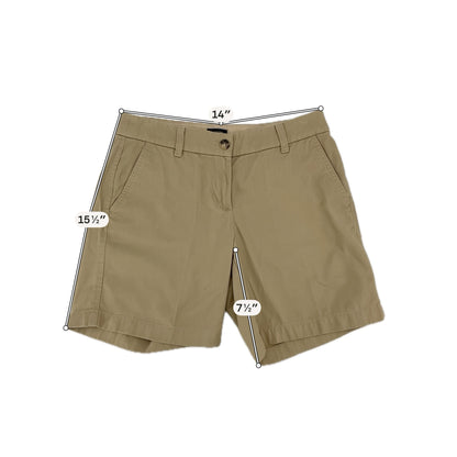 J.Crew Classic Chino Shorts Khaki Cotton Mid Rise Size 2