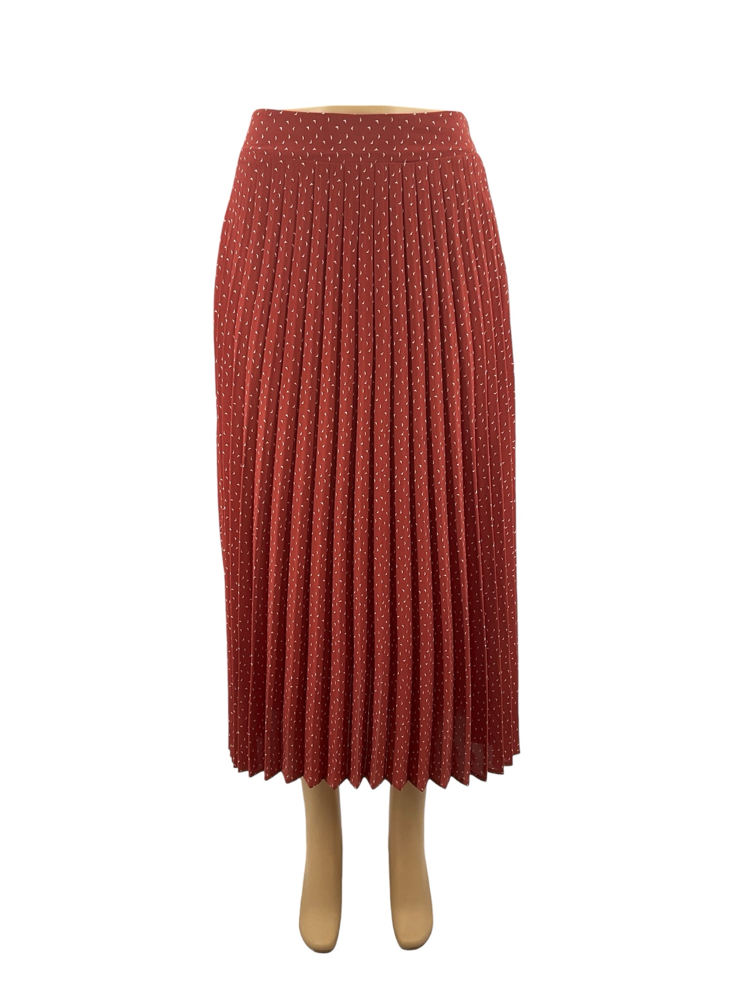 Wishlist Burnt Amber Confetti Print Pleated Midi Skirt Size Small