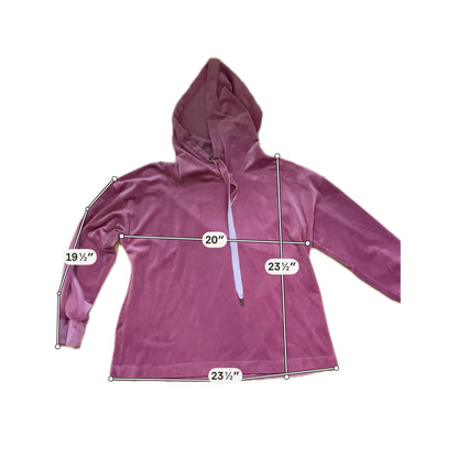 Domisily Crushed Velour Oversized Pullover Hoodie Sweatshirt XL Mauve