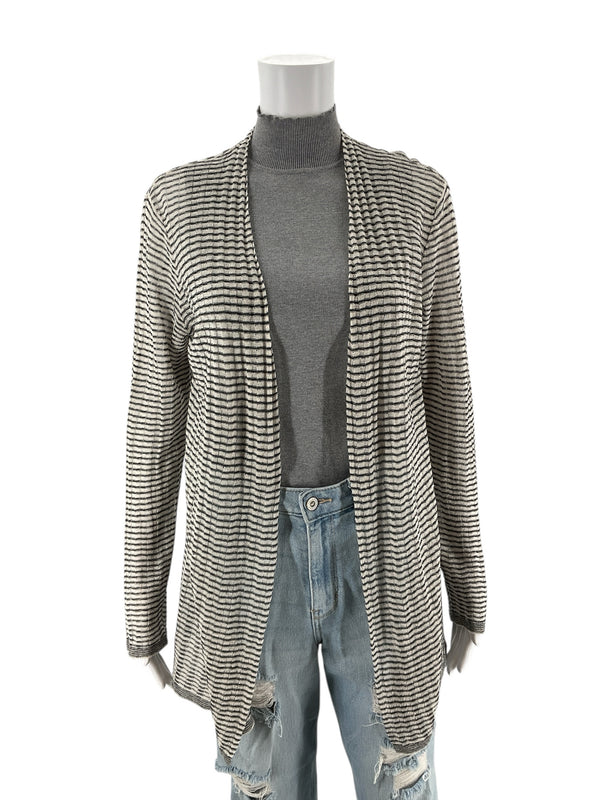 Eileen Fisher Gray/Tan Striped Pre-Owned Ladies Shrug - Size Petite