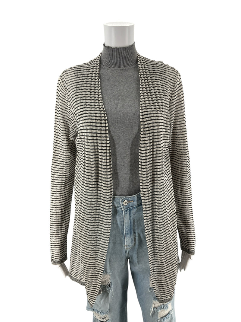 Eileen Fisher Gray/Tan Striped Pre-Owned Ladies Shrug - Size Petite