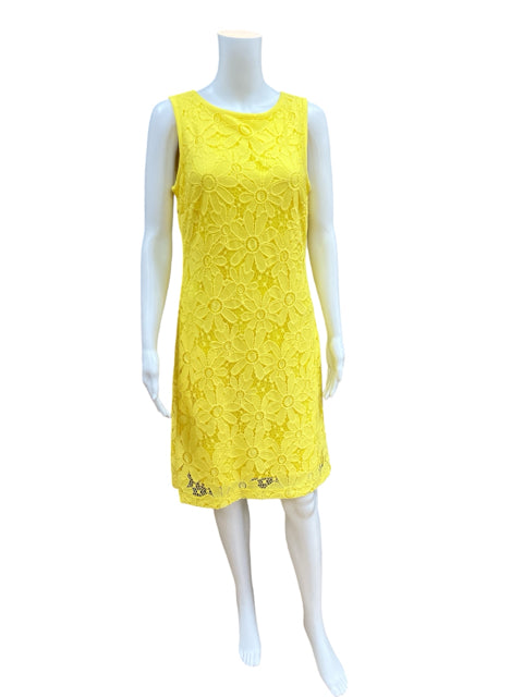 Pappagallo Size 8 Yellow floral lace Dress