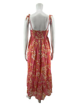 Olivia James The Label pink/white/orange Maxi Poppy Tie Shoulder Floral Maxi Dress Size M - Size M
