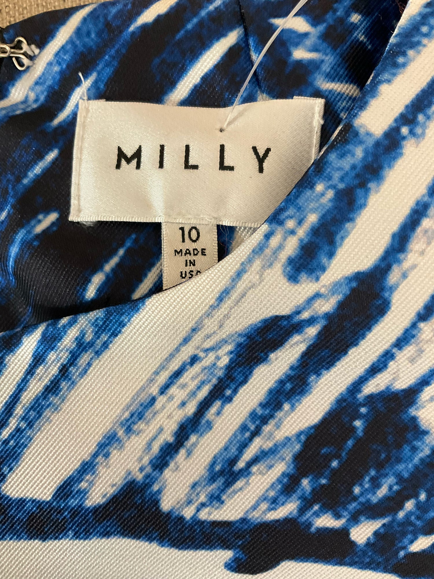 Milly Abstract Scribble Print Sheath Dress Made in USA Size 10