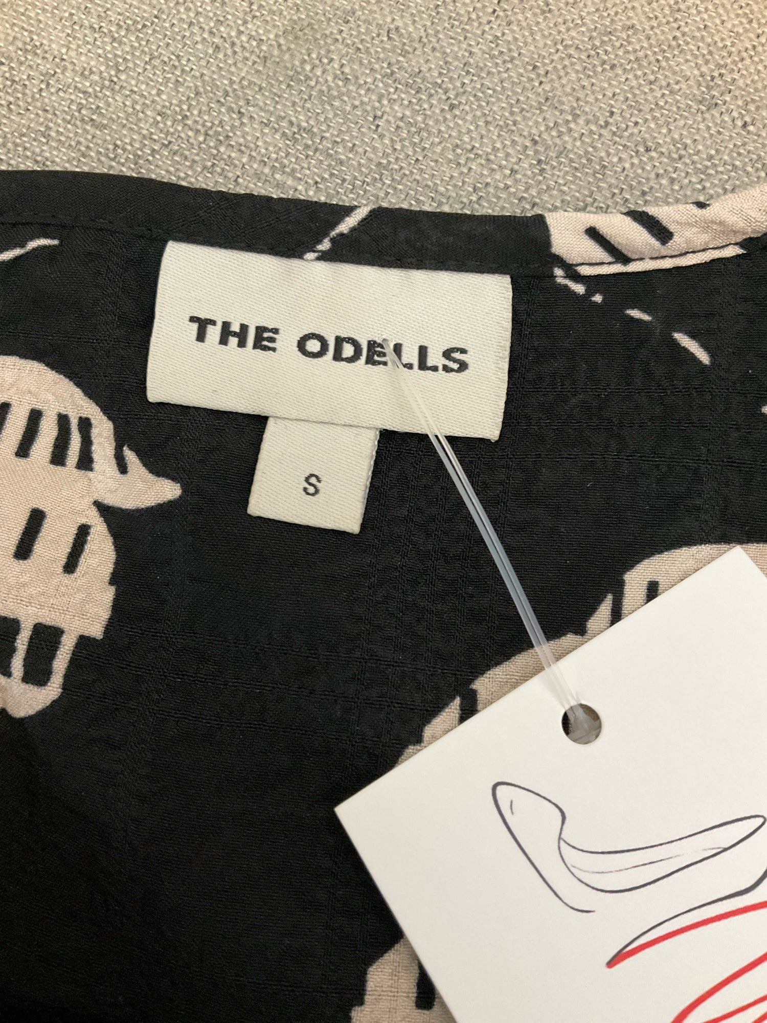 The Odells Eliana Botanical Print Tie-Waist Midi Dress Size Small