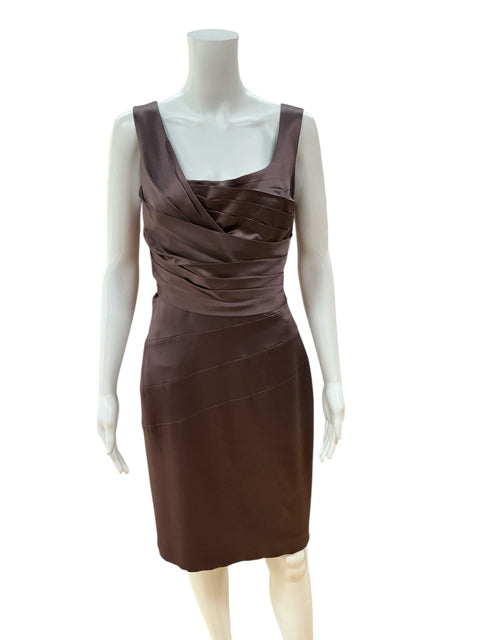 Antonio Melani Purple Asymmetrical Pleated Sheath Dress Size 10