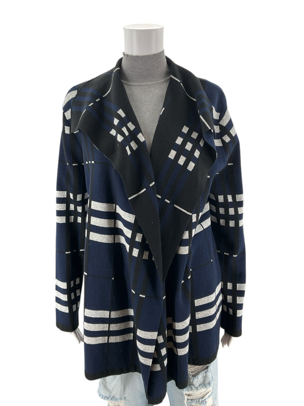 Gerry Weber Black/Blue/Gray Print Pre-Owned Ladies Shrug - Size 12