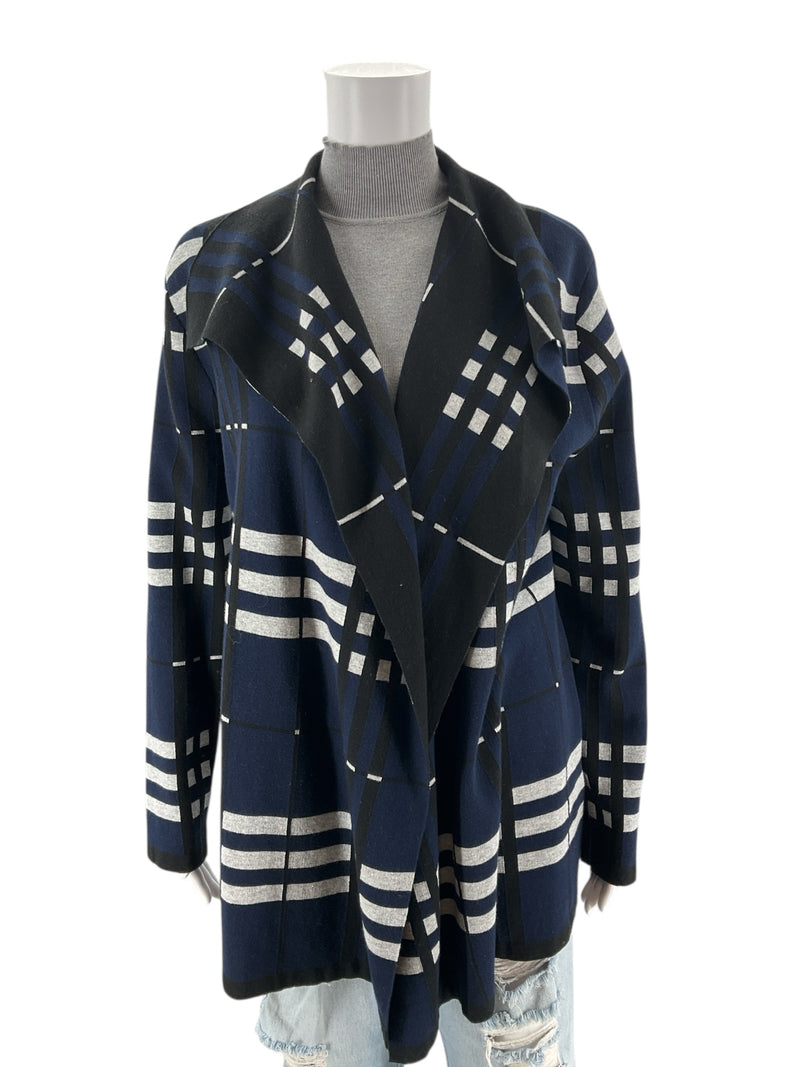 Gerry Weber Black/Blue/Gray Print Pre-Owned Ladies Shrug - Size 12