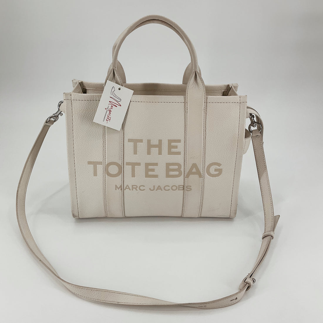 Marc Jacobs The Small Leather Tote Bag Cream Pebbled