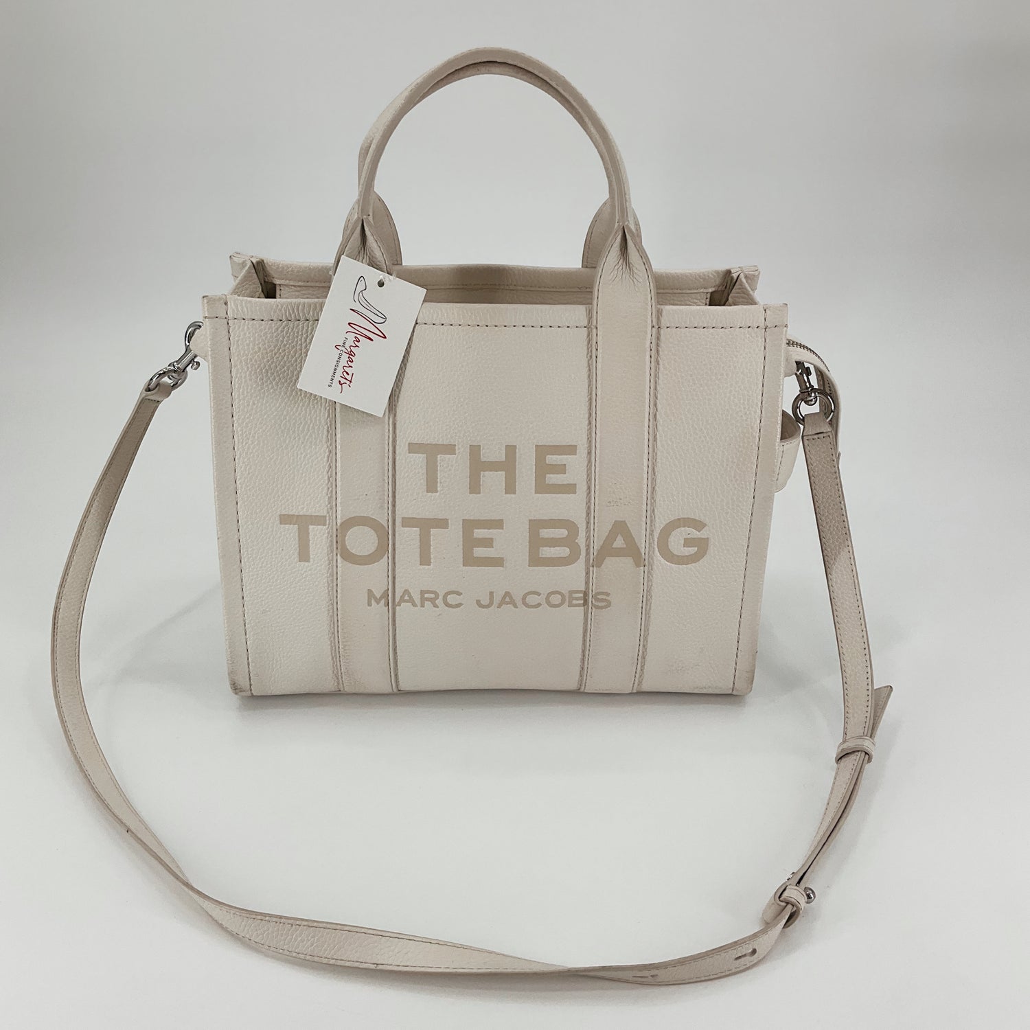 Marc Jacobs The Small Leather Tote Bag Cream Pebbled