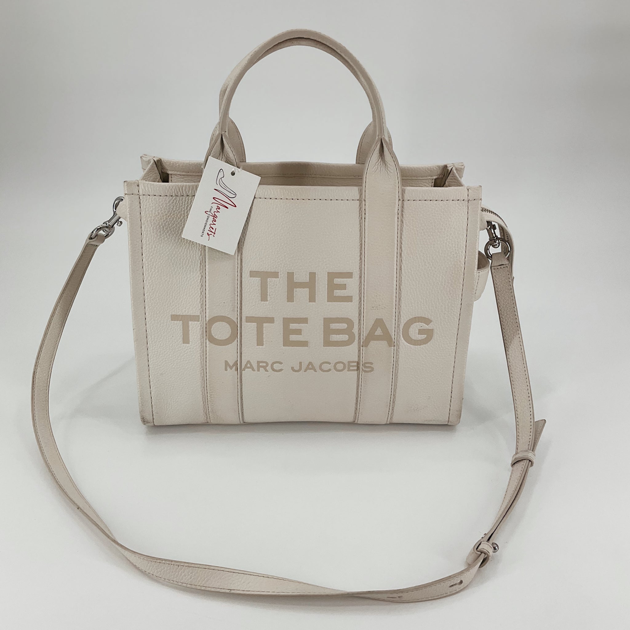 Marc Jacobs The Small Leather Tote Bag Cream Pebbled