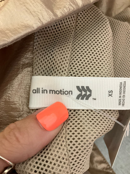 All in Motion Metallic Rose Gold Cropped Bomber Jacket Windbreaker Size XS