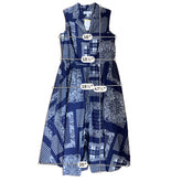 Isaac Mizrahi for Target navy/white Maxi Navy Paisley Bandana Print Shirtdress Size Large - Size L