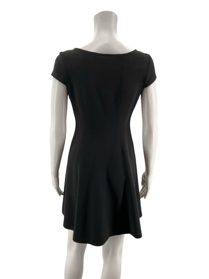 Ann Taylor LOFT Petites Black Cap Sleeve A-Line Dress | Size 2P