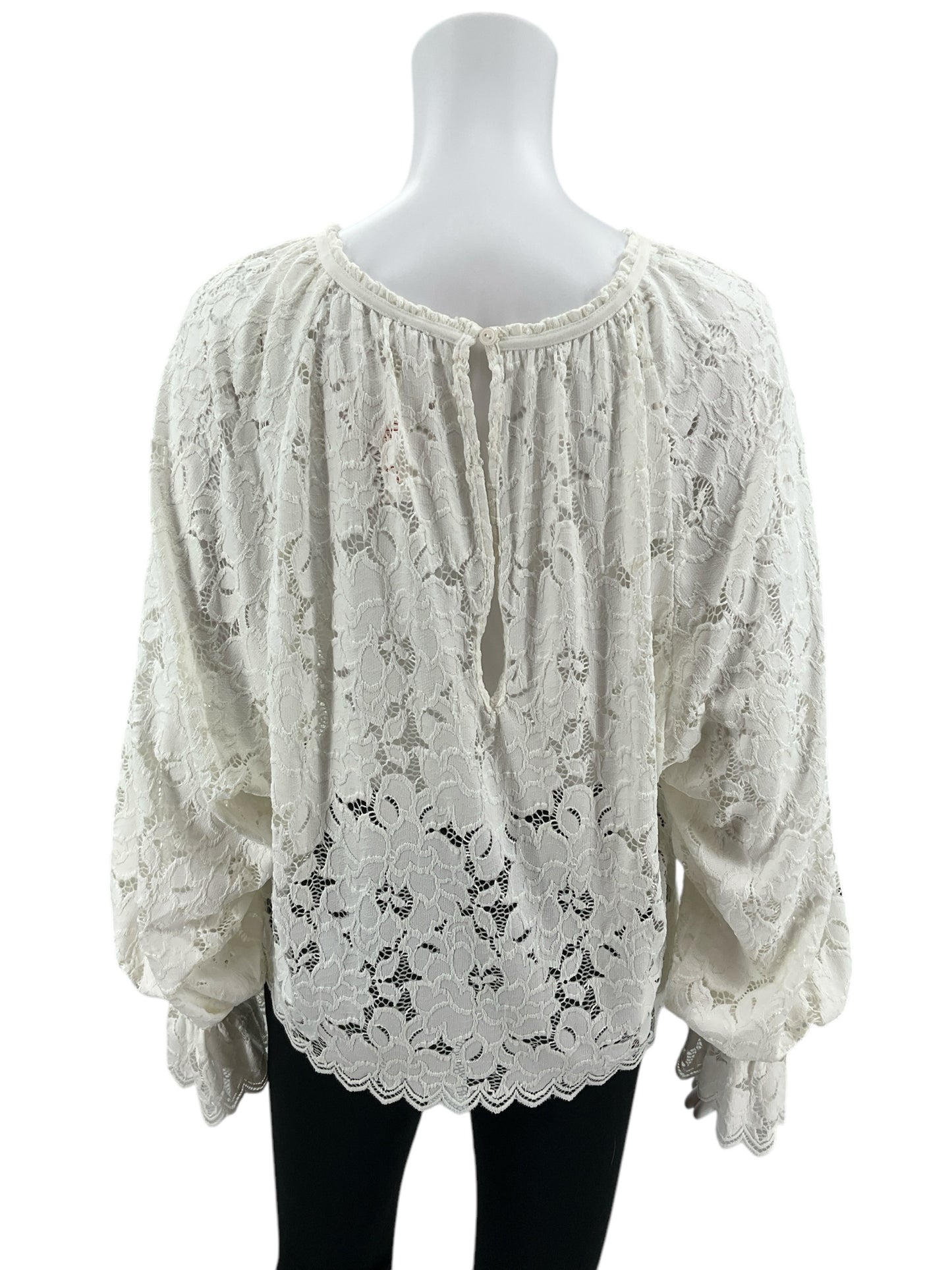 Free People Off White Lace Top Size Small - rear view