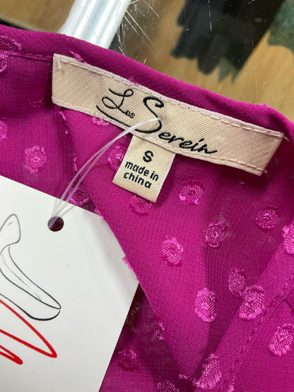 Les Pererin Raspberry Pink Swiss Dot Dolman Sleeve Blouse | Size Small - ONLINE ONLY