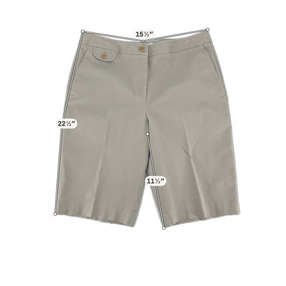 Talbots Stretch Bermuda Shorts Womens Size 12 Khaki Cotton Blend Classic
