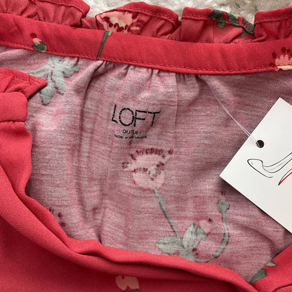 Loft Red Floral Ladies Pre-Owned Blouse - Size Small - Margaret’s Fine Consignment