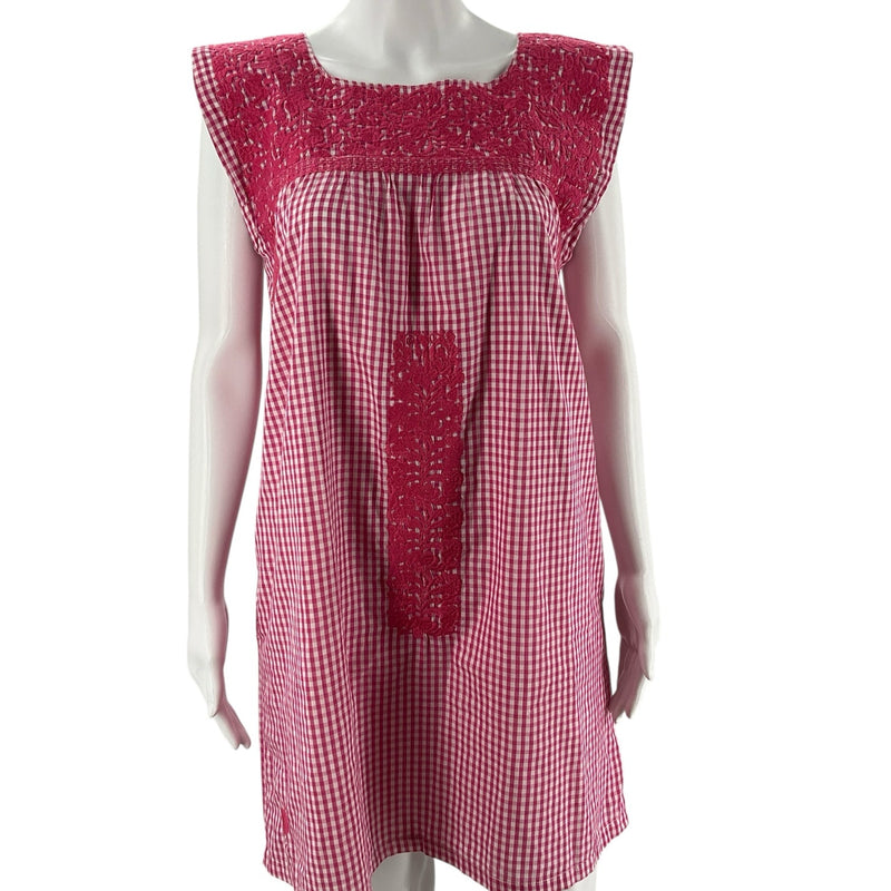 J Marie Pink/White Checkered Pre-Owned Ladies Dress - Size Small - Margaret’s Fine Consignment