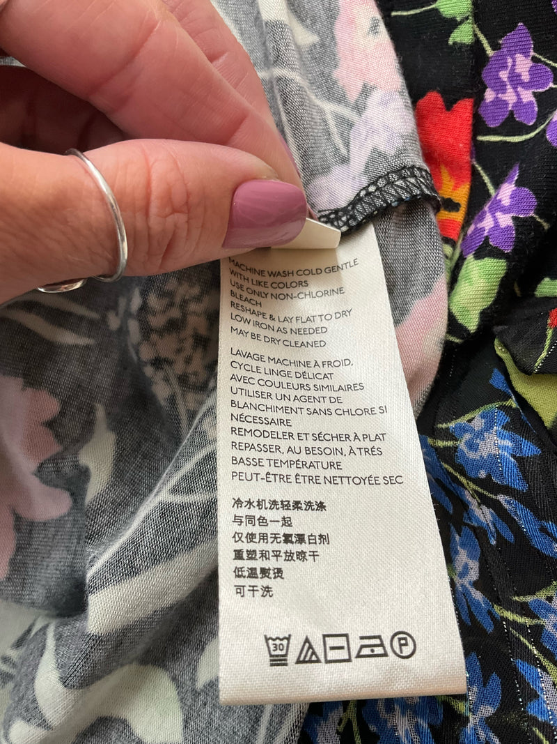 Maeve Black/Multi Floral Pre-Owned Ladies Top - Size XS