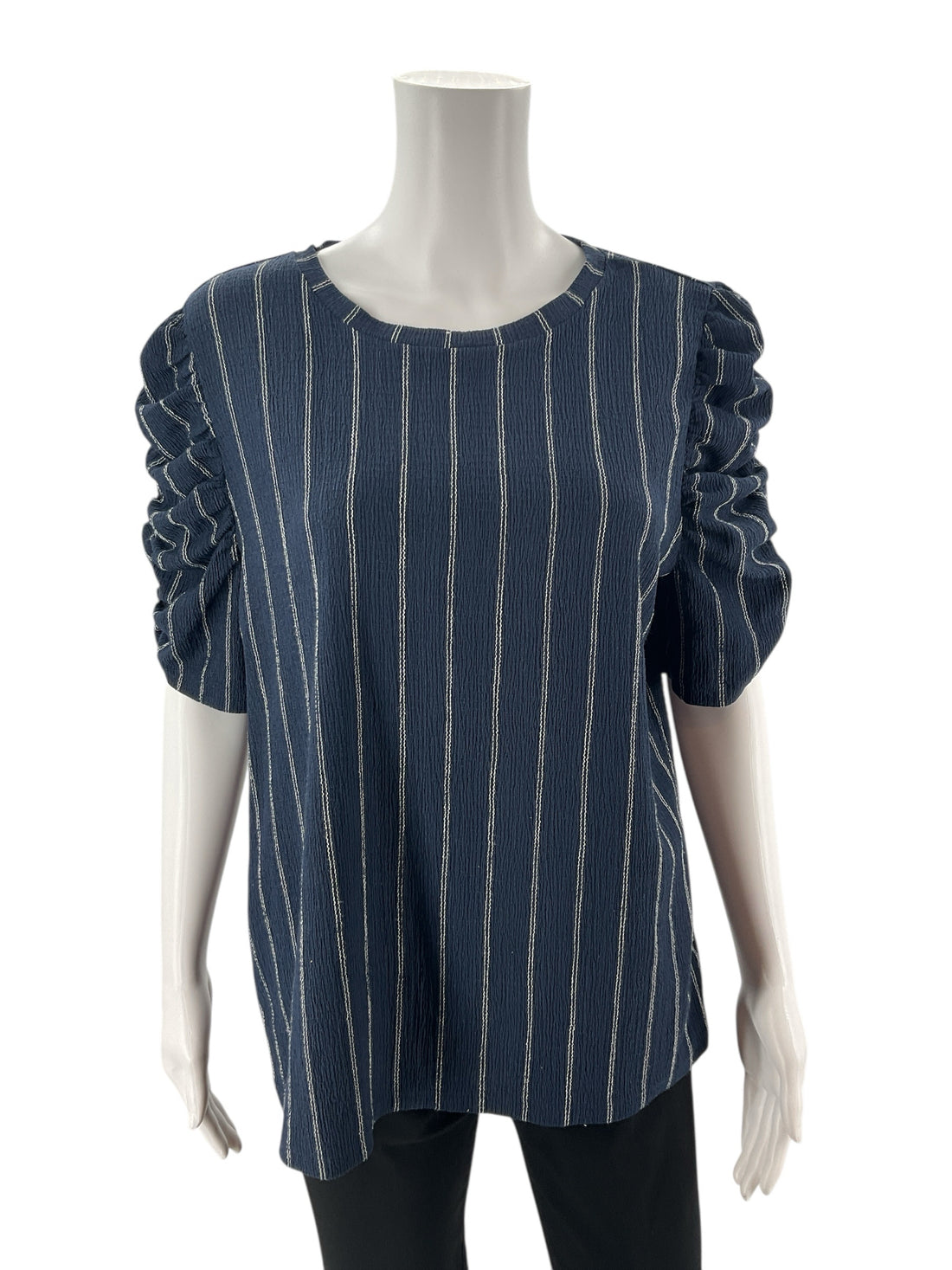 Loft Navy/White Striped Pre-Owned Ladies Top - Size XL