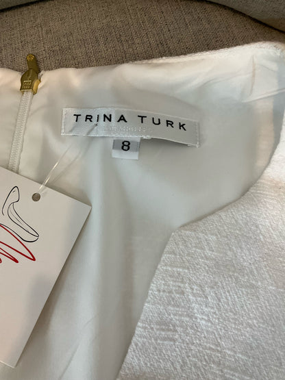 Trina Turk Aja Boucle Sleeveless Shift Dress White Size 8