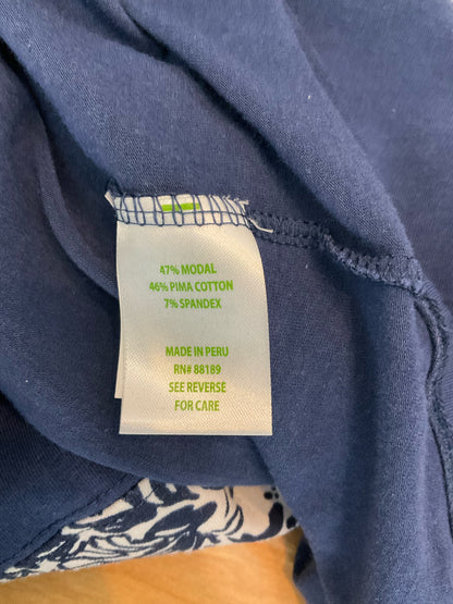 Lilly Pulitzer Size L navy/white Pre-Owned Ladies Tops
