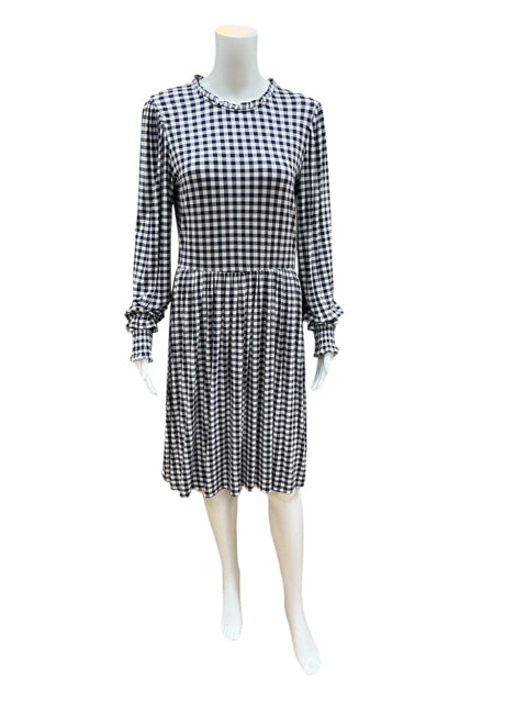 DRAPER JAMES Size S navy/white Checkered Dress