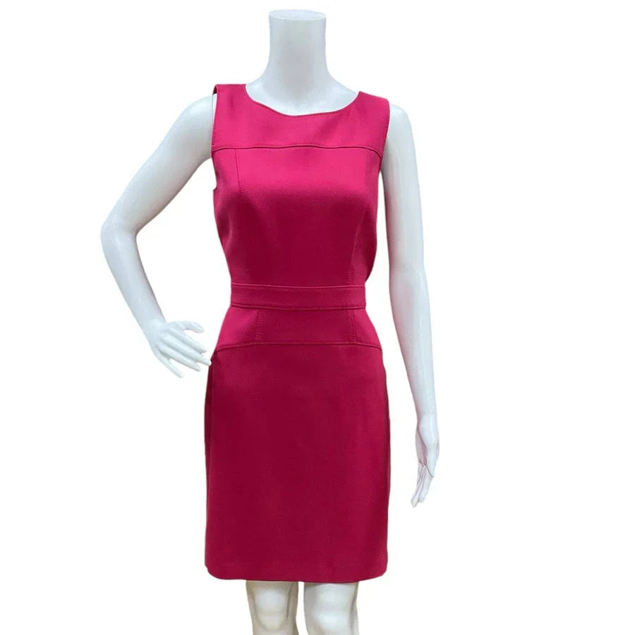 Loft pink solid pre-owned ladies dress in size 6, showcasing a simple and elegant design.