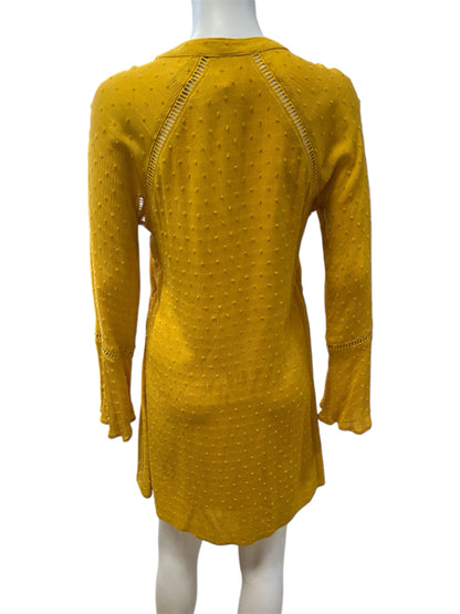 Fashion on Earth Size S Mustard Solid Consignment Ladies Dress