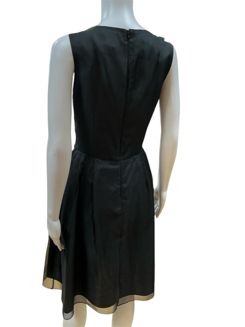 Lotus Grace Black Flowers Dress Size 10 - rear view