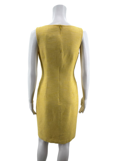 David Meister Yellow Textured Pre-Owned Ladies Dress - Size 4