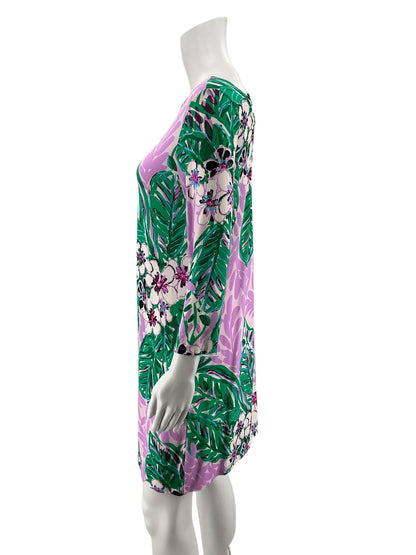 Lilly Pulitzer Lela Dress Tiki Palm Swing Dress Purple Green Size Small