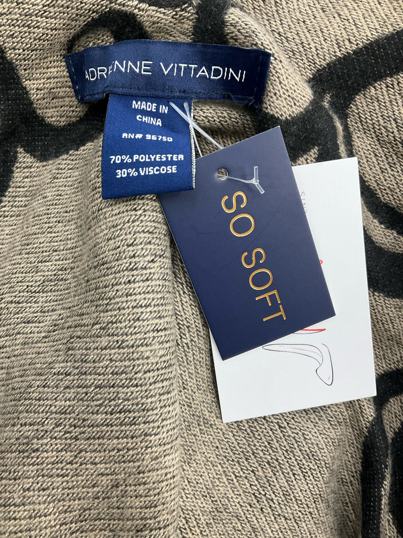 Adrienne Vittadin Black/Taupe Wwirls Pre-Owned Ladies Shrug - Size One Size Fits Most