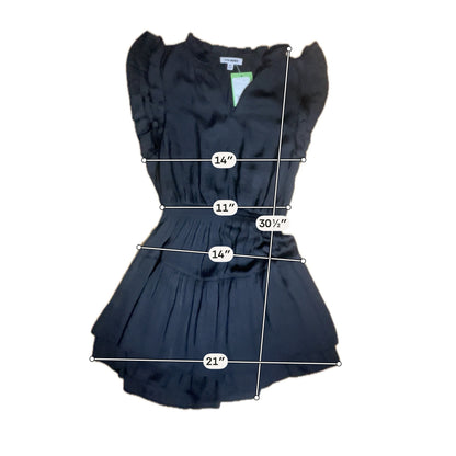 Steve Madden Black Ruffled V-Neck Tiered Mini Dress - Size XS - ONLINE ONLY