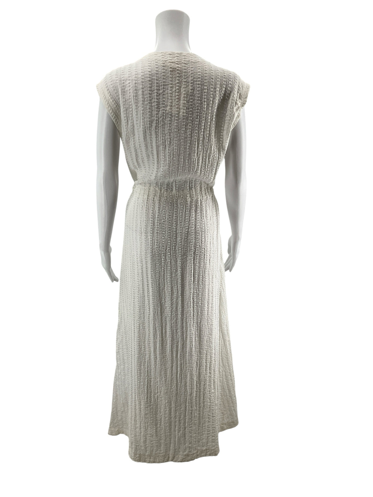LuLu Boho Creamy Ivory Open-Knit Maxi Duster Vest Size Medium - ONLINE ONLY