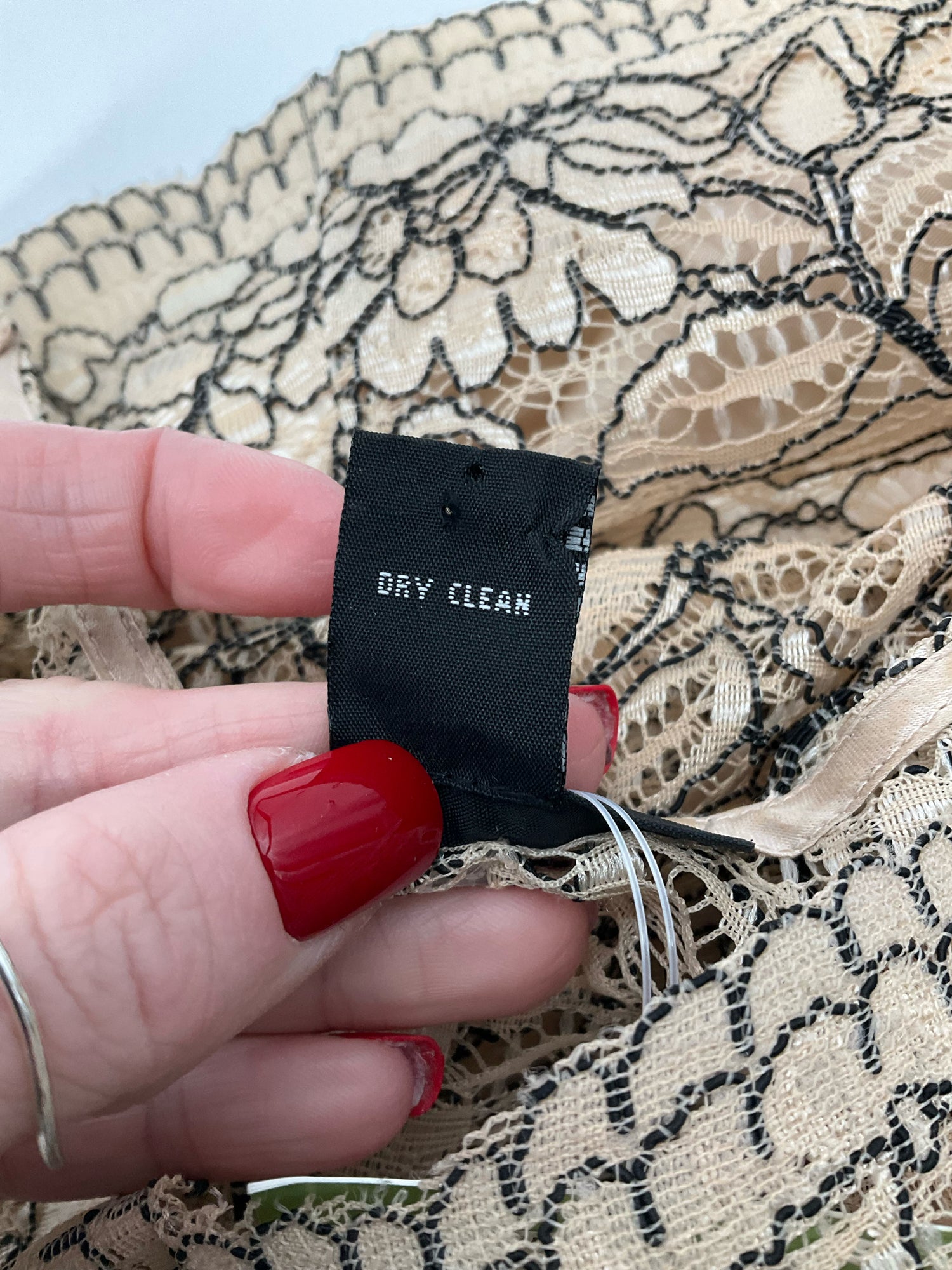 Alfani Tan Lace Pre-Owned Ladies Casual Top -  Size 6 Petite