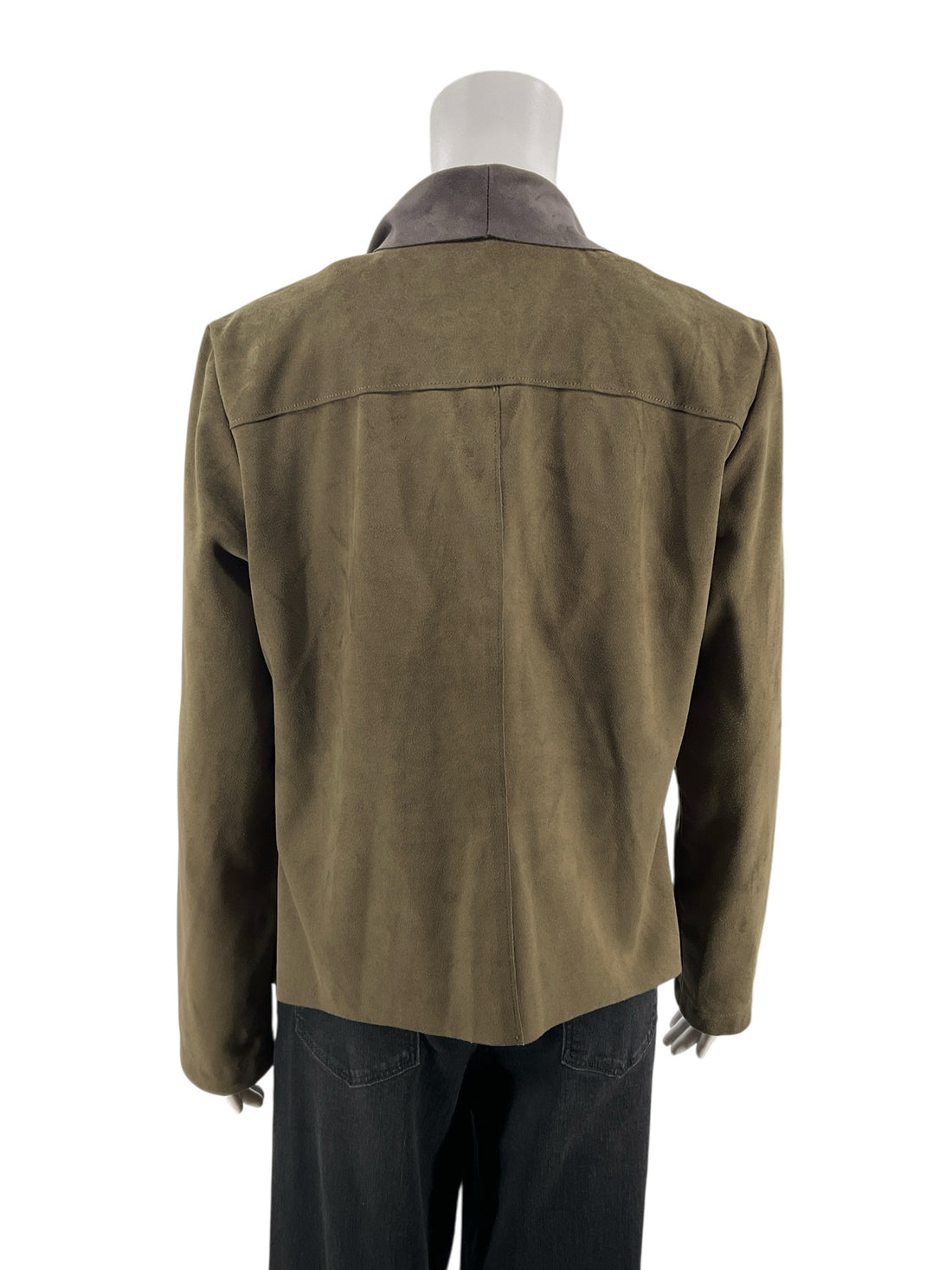 Bagatelle Gray/Olive Suede Pre-Owned Ladies Jacket - Size Large - Margaret’s Fine Consignment