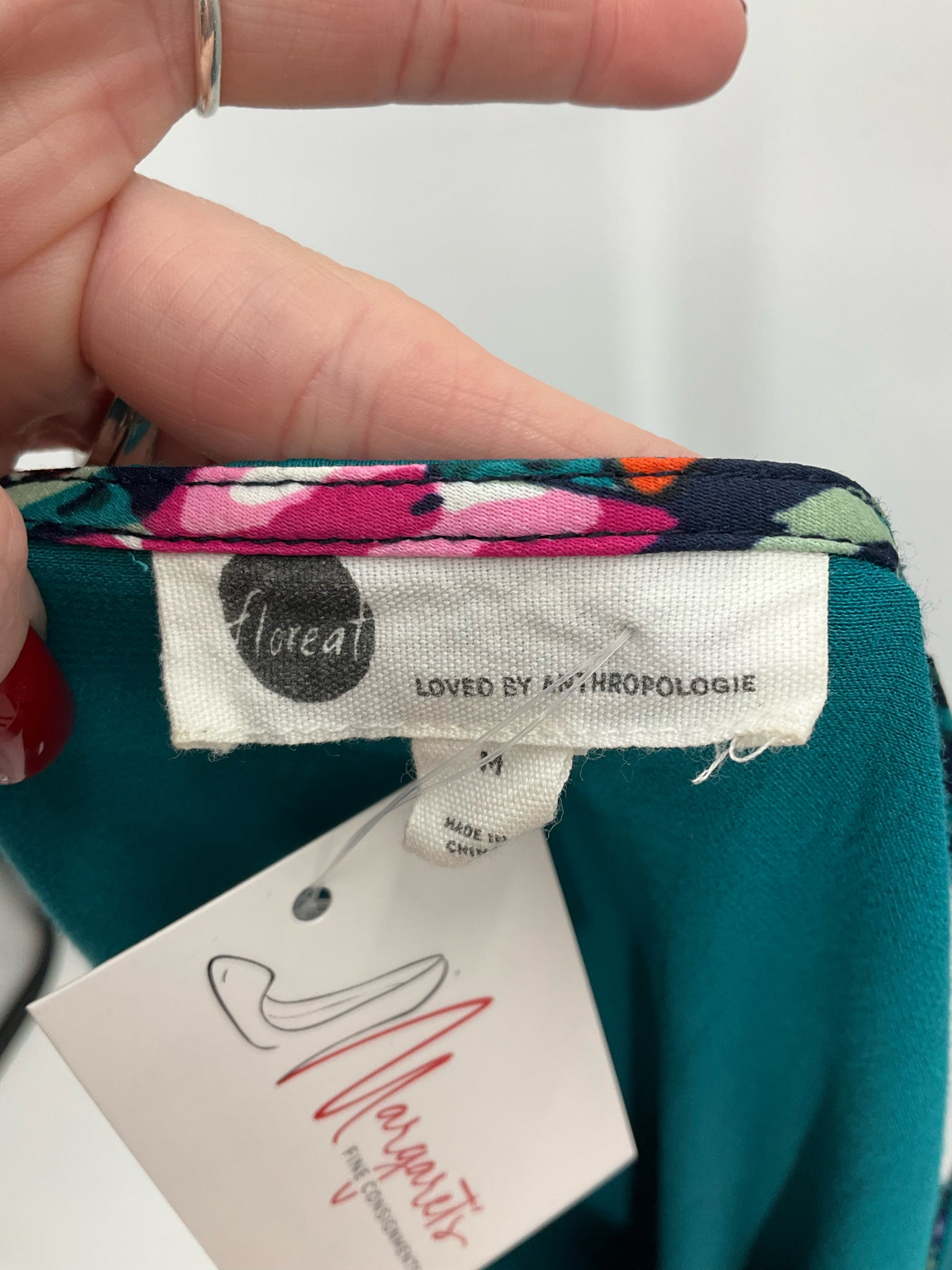 Floreat by Anthropologie Teal Sleeveless Teal Viscose High-Low Tank Top Size Medium - Size M