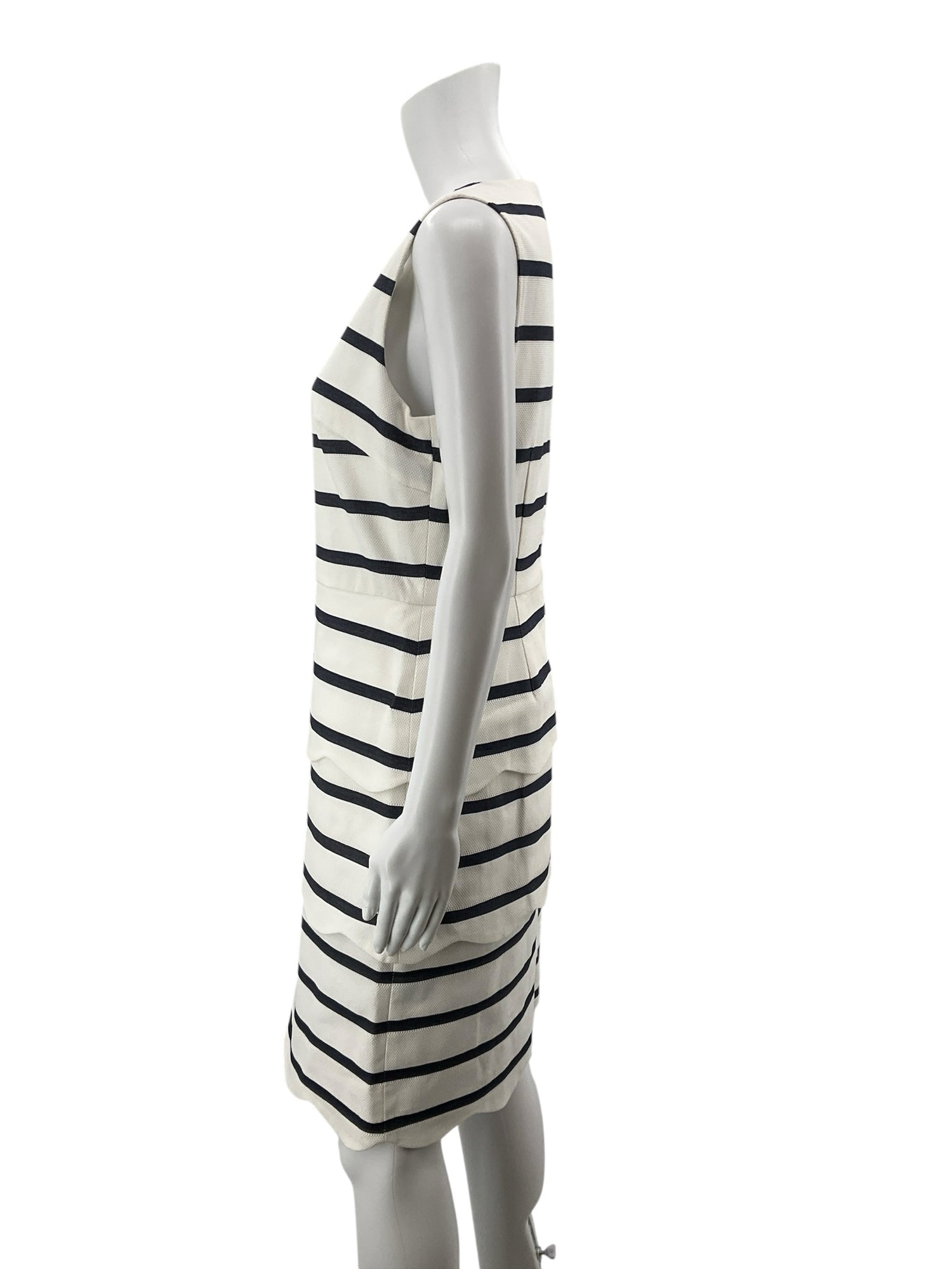 J.McLaughlin Navy &amp;amp; White Nautical Stripe Sleeveless Sheath Dress Size 8