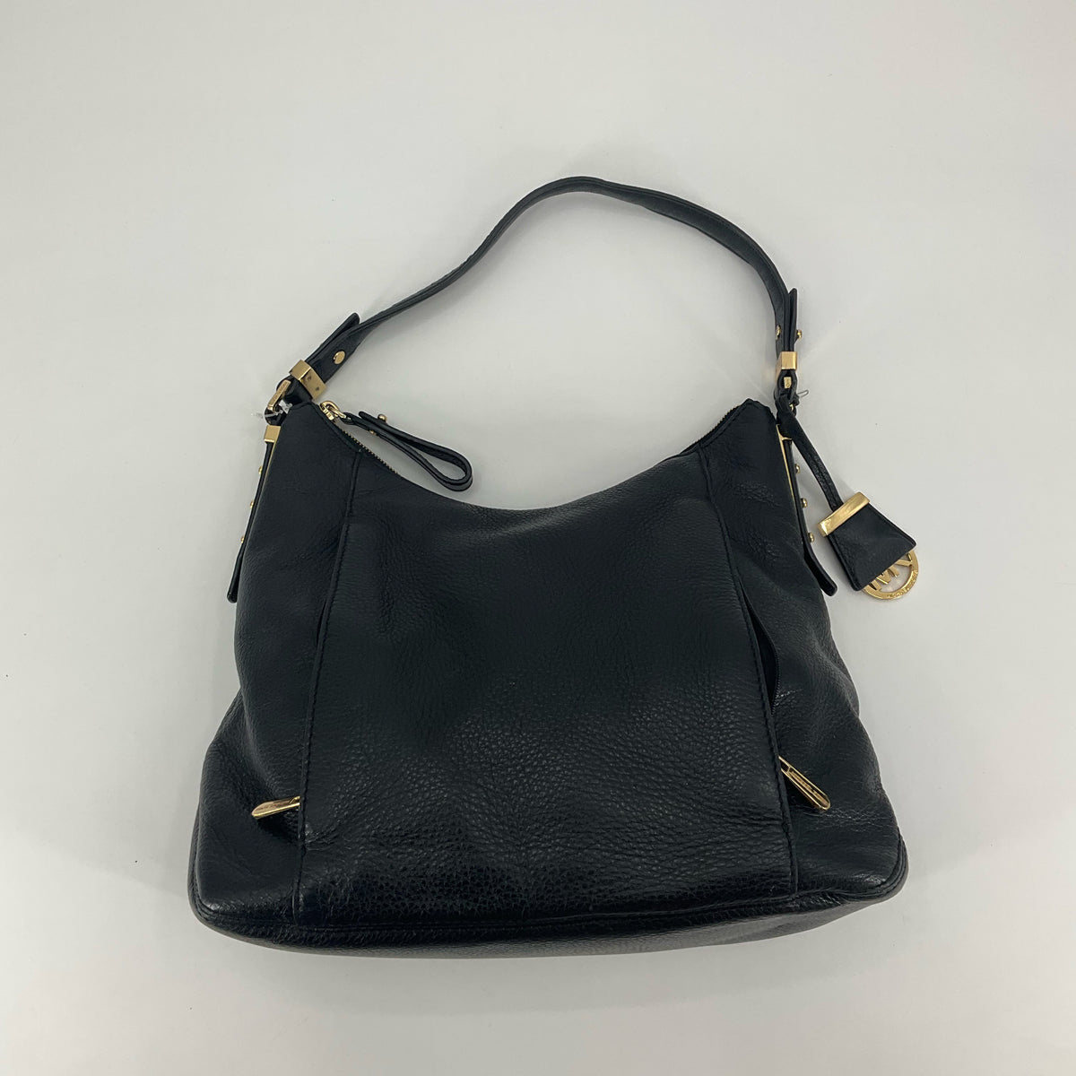 Michael Kors Astor Black Pebbled Leather Studded Hobo Bag | Pre-Owned