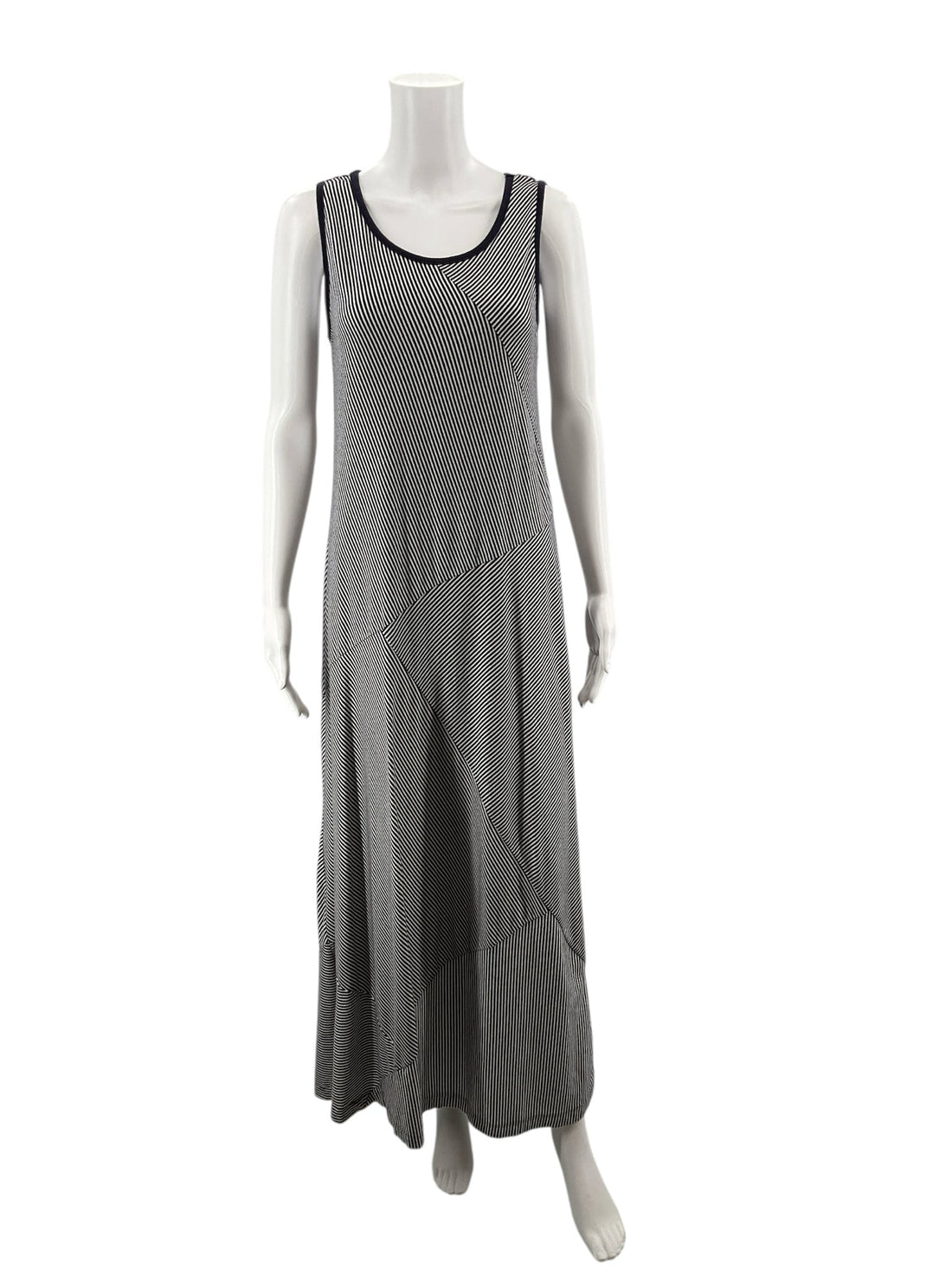 Talbots Navy/White Stripe Pre-Owned Ladies Dress - Size Small Petite