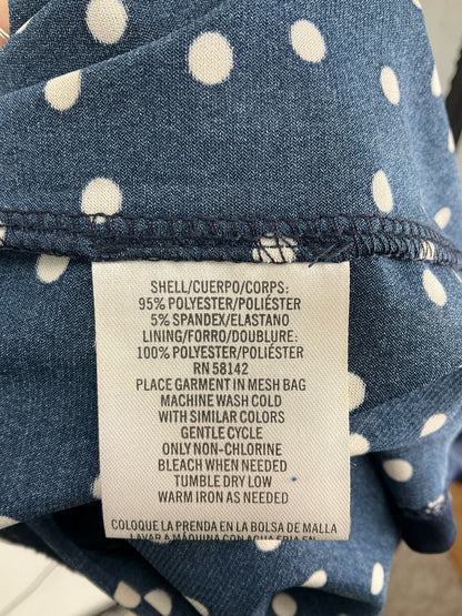 London Times Navy/White Polka Dot Pre-Owned Ladies Jumpsuit - Size 6 Petite