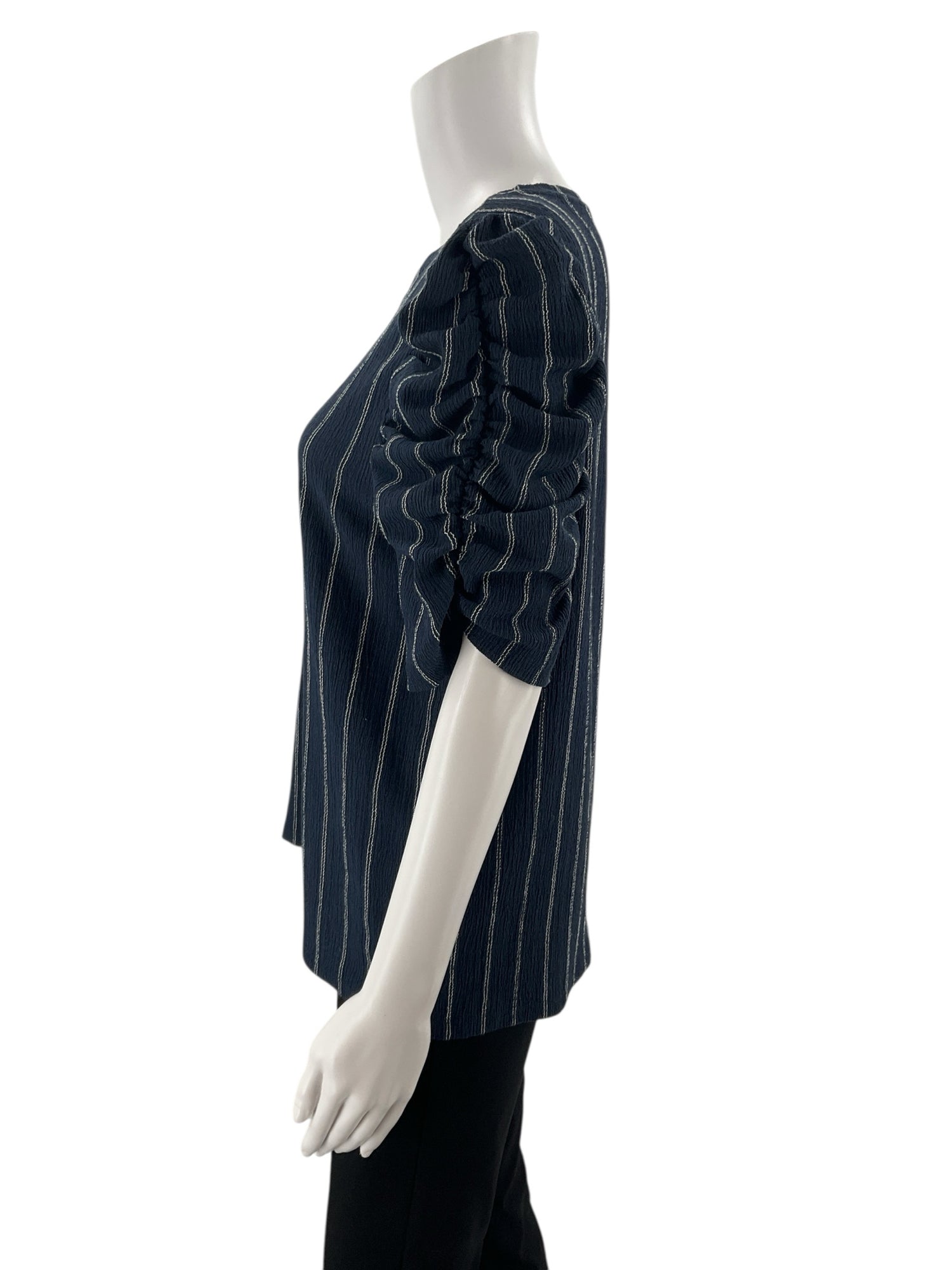 Loft Navy/White Striped Pre-Owned Ladies Top - Size XL