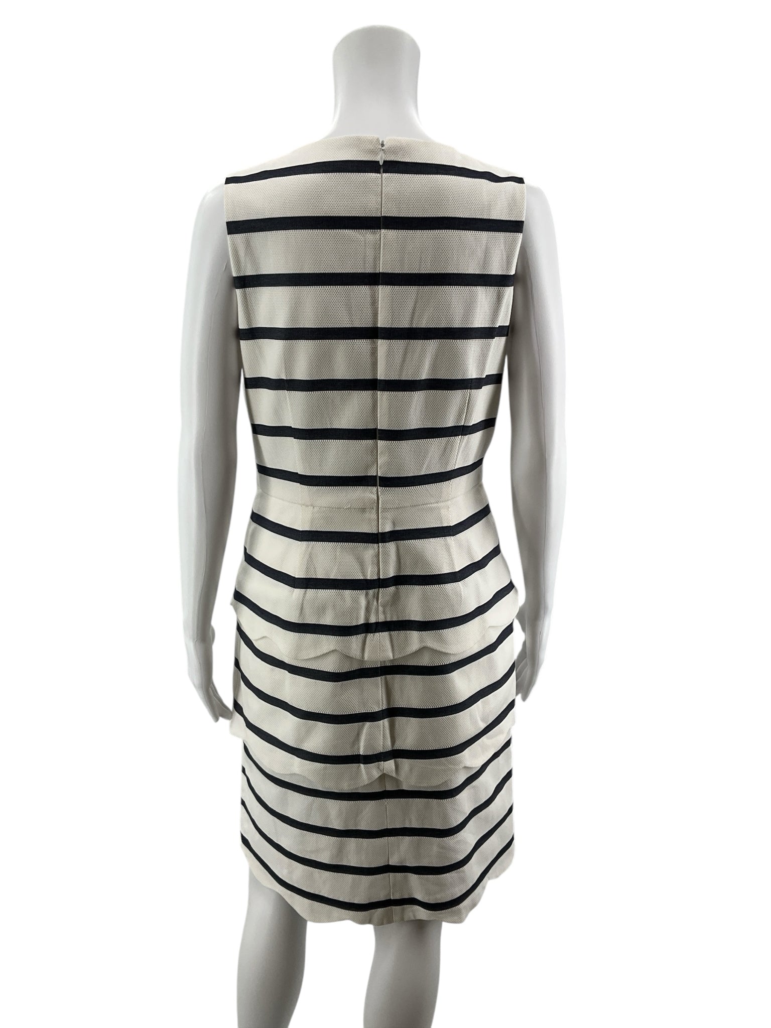J.McLaughlin Navy &amp;amp; White Nautical Stripe Sleeveless Sheath Dress Size 8